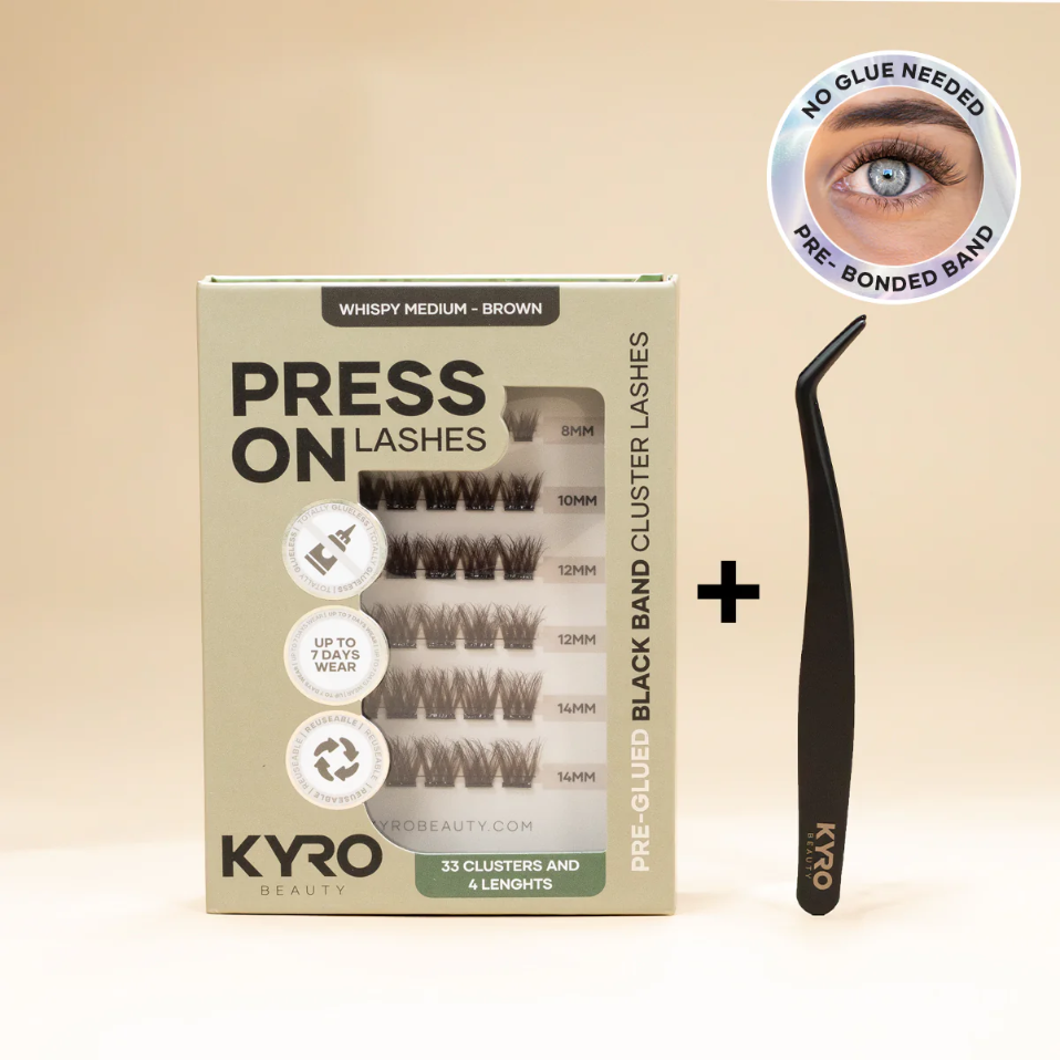 Starterkit Ciglia Finte Pre-Incollate Whispy Medium (Marrone) - Ciglia Adesive